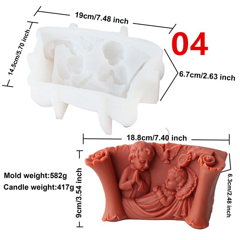 Иисусова молитва Силиконовая форма Сделай сам Дева Мария Иисус Святые Воины Форма для ароматической свечи Статуэтка Иисус Семья Смола Гипс Домашний декор