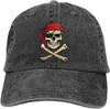 Cool Skull Print Pattern Baseball Cap Unisex Adjustable Washed Cotton Denim Cap for Unisex and Women Vintage Classic Dad Hat
