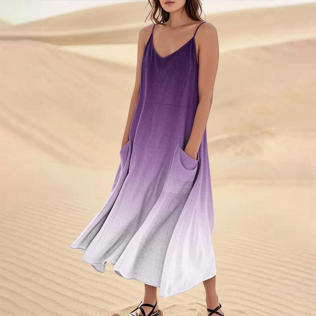 Женское летнее платье, повседневные свободные длинные пляжные платья для отдыха