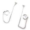 Les Trésors De Lily [M9929] - Silver White 'Triangles' Earring Earrings (rhodium-plated) - 5x5 Mm