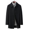 Autumn and Winter New Men's Woolen Coat Men's Medium and Long Lapel Dad Wear Cotton Thickened Woolen Coat Men
