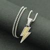 European and American Ins Style Diamond Two-Color Lightning Pendant Necklace Hipster Niche Cold Nightclub Disco Long Sweater Chain