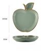 Luxury Creative Phnom Penh Apple Shape Ceramic Rice Plates Home Jiaozi Plate Flat Plate Dessert Dish
