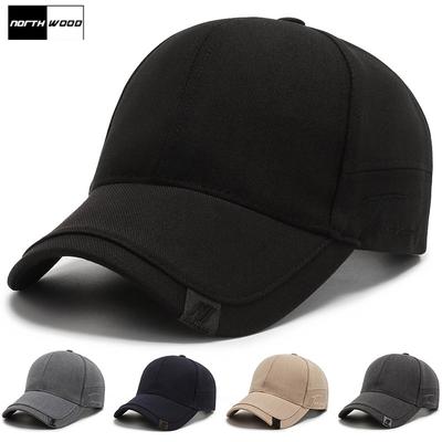 Однотонная твёрдая мужская хлопковая бейсболка от солнца с регулируемым ремешком