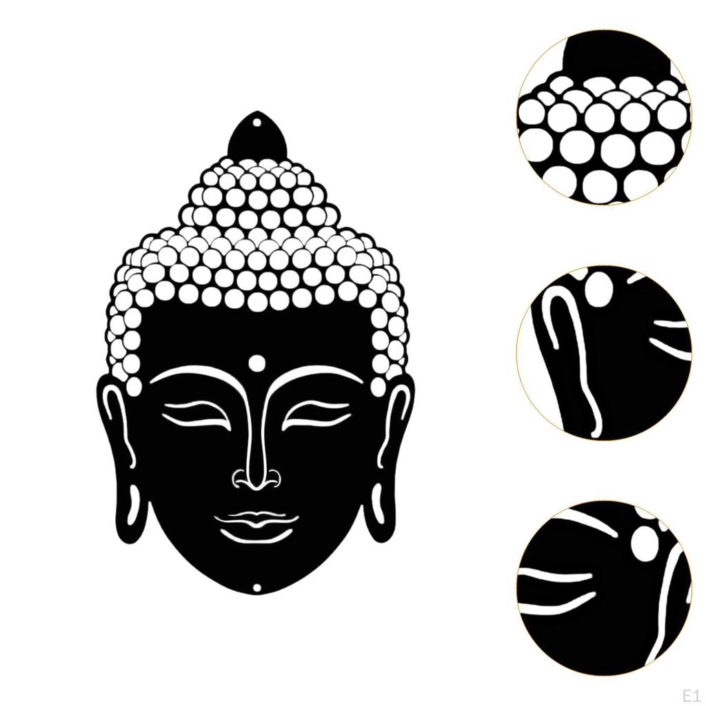 Buddha Head Wall Decor Buddhist Sign Meditation Ornament Home Hanging Display for Corridor