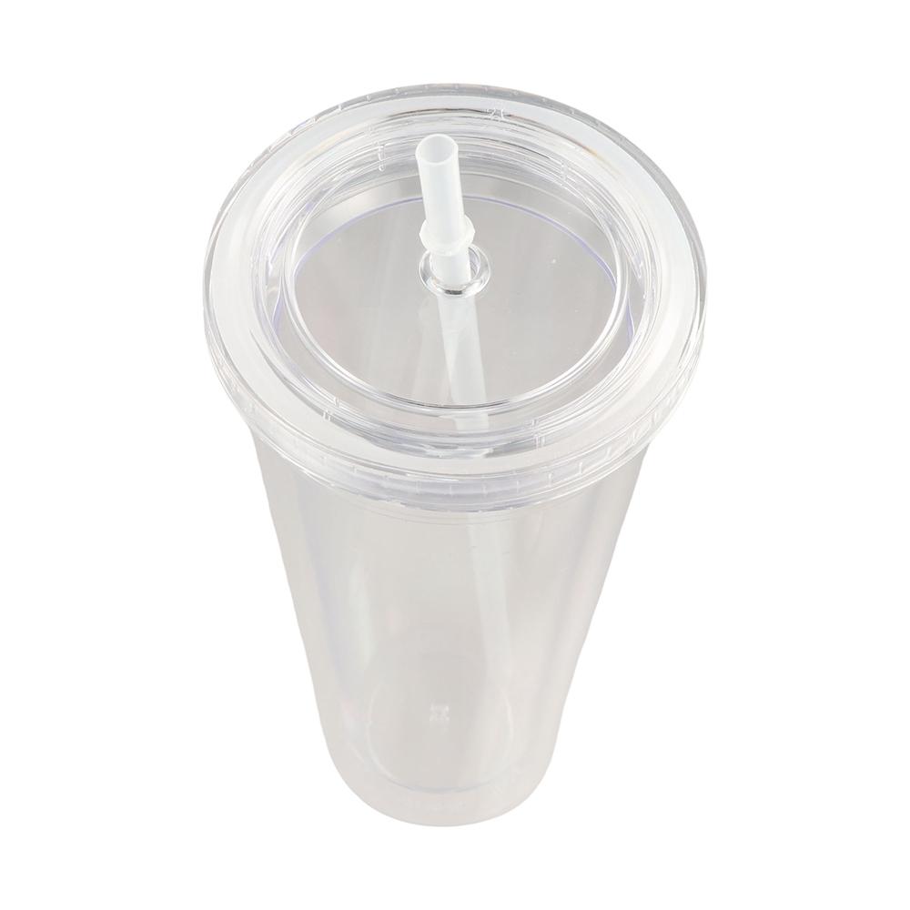 350/450/650ml Clear Tumbler with Lid and Straw Iced Coffee Cup Drinkware Water Bottle Milk
