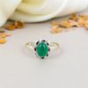 Green Onyx 925 Sterling Silver Oval Gemstone Green Stone Handmade Jewelry Ring For Women
