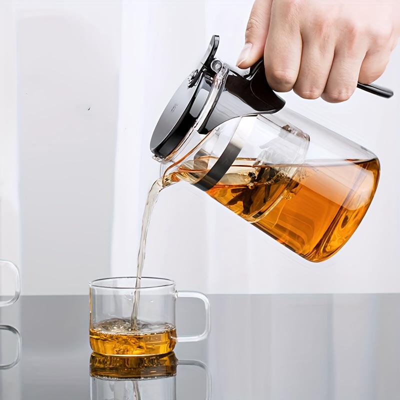 1 шт. термостойкий стеклянный чайник, чайник в современном стиле с заварочным устройством для чая, чайник для бизнеса, офиса, бытовой чайник для домашнего офиса, ресторана, отеля, чая