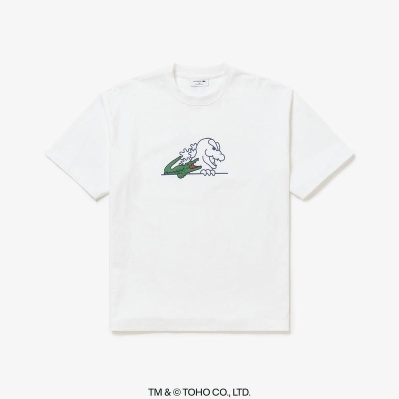 LACOSTE x GODZILLA 2.0 Футболка Размер 6 XL белый Япония Ограниченная серия Голова