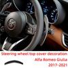 Steering Wheel Cover Top Decoration Strips Carbon Fiber Car Stickers For Alfa Romeo Giulia 2017- Interior Accessories