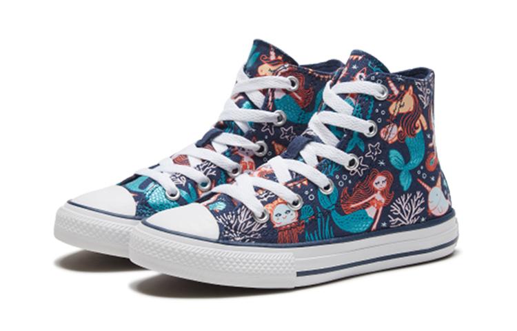 Converse Chuck Taylor All Star Comfortable Cushioning Abrasion Resistant High top Kids Canvas Shoes Blue Unisex 667200C