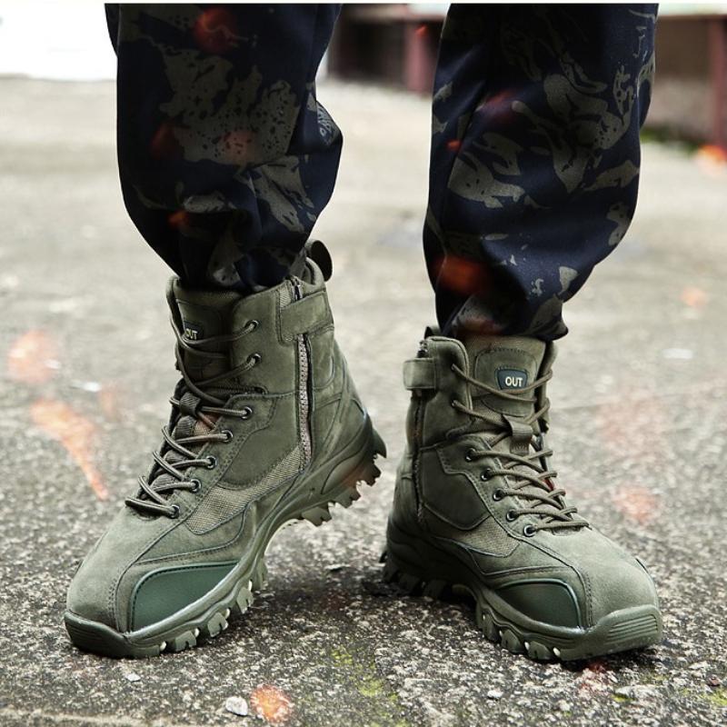 Тактические боевые ботинки, мужские походные ботинки, альпинистская обувь из натуральной кожи
