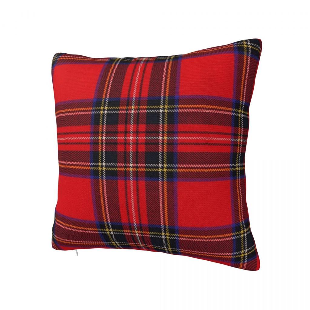 Рождественская наволочка в клетку Роял Стюарт (Royal Stewart Tartan) Мягкая ткань Чехол для подушки Декор Наволочка для подушки Домашняя Квадратная 18''