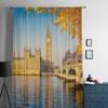 London Big Ben And Houses Sheer Curtains For Bedroom Living Room Tulle Curtains For Kitchen Window Voile Curtains