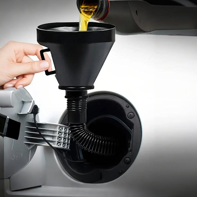 1pc Auto Motorcycle Accessories Car Detachable Engine Refueling Funnel With Filter 130mm Scalable Long Mouth Gasoline Oil Funnel