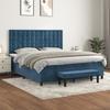 3138101 vidaXL Divan Bed and Mattress Dark Blue 180x200cm Velvet