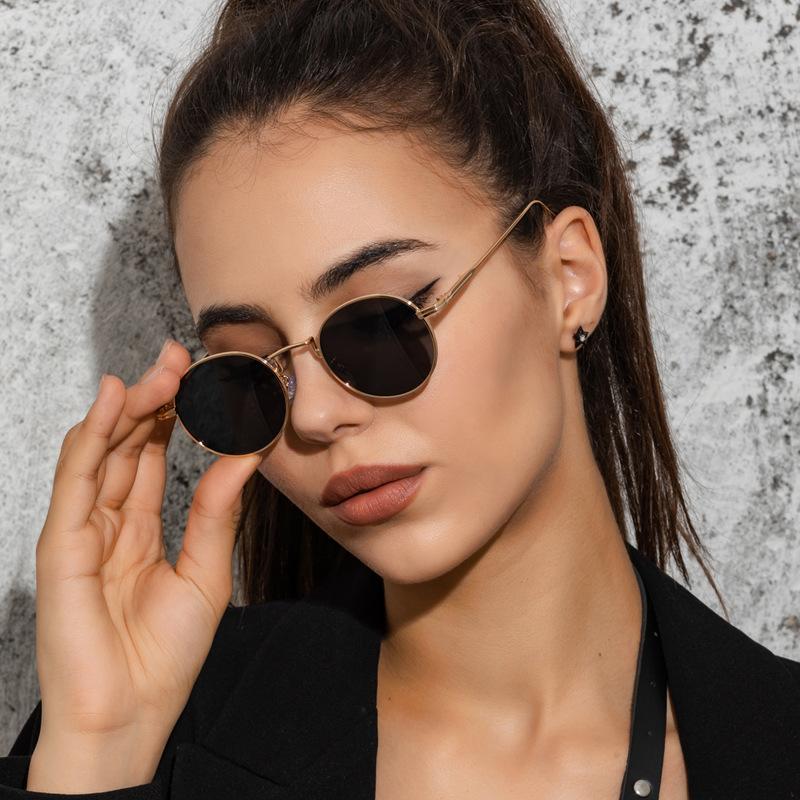 Personalized Retro Sunglasses Men'S And Women'S Trend Small Frame Round Sunglasses Metal Glasses S21243