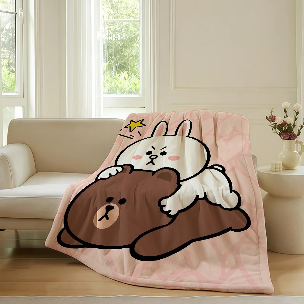 Fashion Cute L-LINE F-Friends Cartoon Blanket Warm Soft Suitable For Bedroom Sofa Bed Living Room Office Travel Camping Gifts