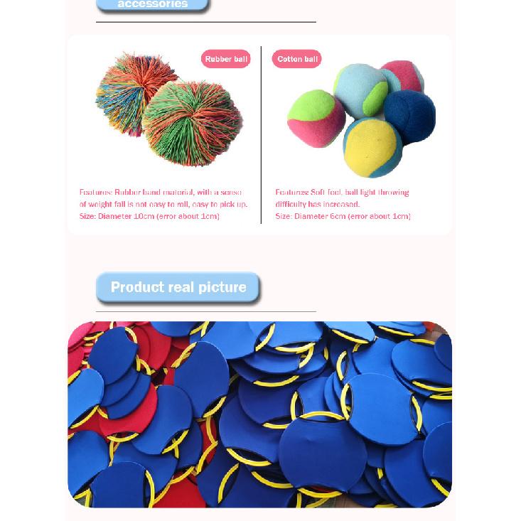 Bouncing Circle Throwing Training Toys Kids Adult Outdoor Interactive Cooperative Games Racket Catch Elastic Paddle Ball Fun Gam 6