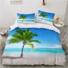 3D Hawaiian Vacation Style Bedding Sea View Down Duvet Covers Pillowcases 2/3pc King Queen Bed Duvet Covers Set, Home Textile Gifts