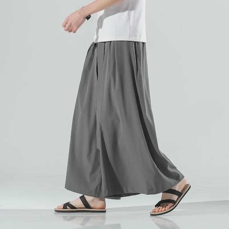 Men's Retro Chinese Style Wide-Leg Lantern Pants - Plus Size & Loose Fit