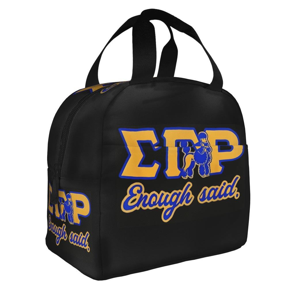 SGRHO1922 Sigma Gamma Rho Insulated Lunch Bag for School Office African American Sorority Portable Cooler Thermal Bento Box