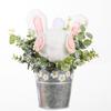 Resurrection Rabbit Decorative Potted Plant Tabletop Ornament Wreath Pendant Easter Cartoon Theme Simulation Plant Door Hanging