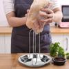 Подставка для гриля для курицы, жаровня, подставка с подносом, кухонные принадлежности для барбекю на открытом воздухе, нержавеющая сталь, антипригарное покрытие для курицы-гриль