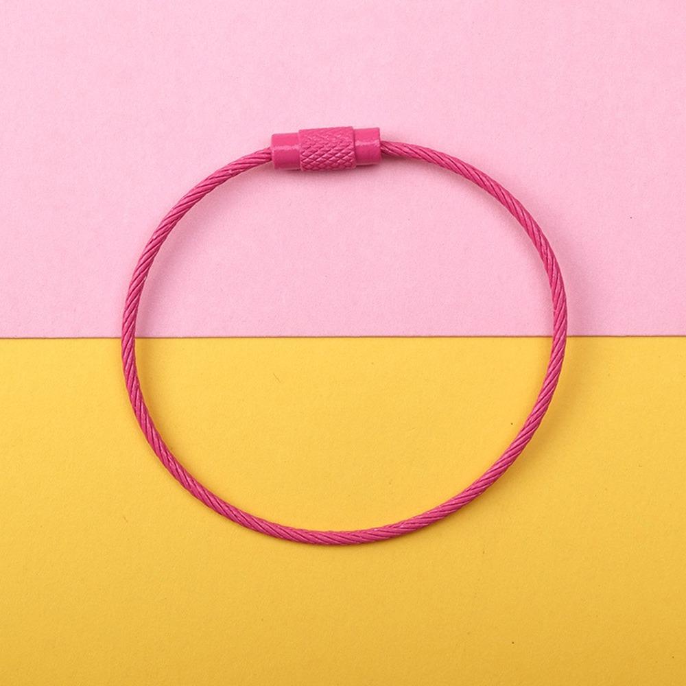 5/10pcs Screw DIY Rope Rotating Metal Material Key Ring Wire Ring Key Chain Buckle