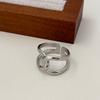 Dual Ring Intertwined Knot Geometric Minimalist Finger Ring