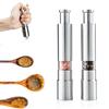 Pepper Salt Seasoning Stainless One One Push Manual Spice Easy To Convenient Kitchen Set of 2 Mill, Mill, Grinder, Steel, Hand, Type, Mill, Pepper,