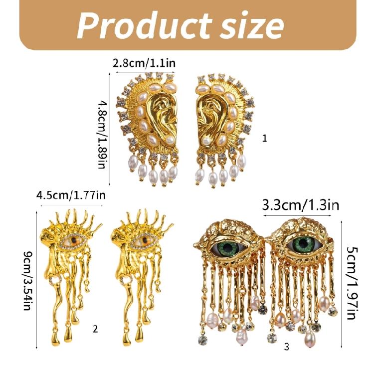 Художественная модель уха, украшение для уха/глаза, уникальные серьги-гвоздики с индивидуальным дизайном для вечеринок и свиданий.