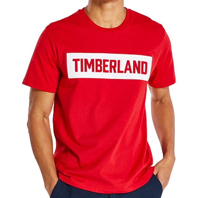 Men's Timberland Logo Printing Casual Short Sleeve Red A2A9W-P92