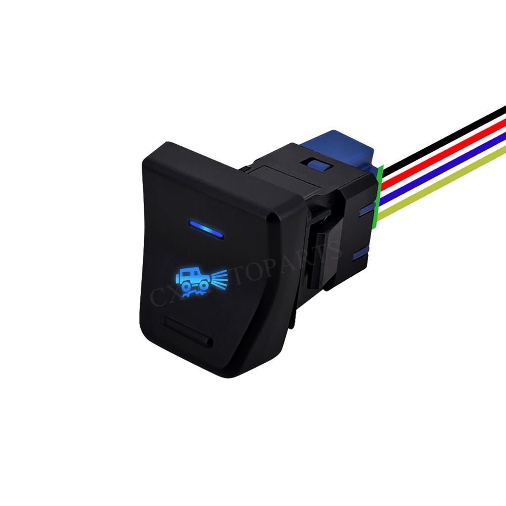 Blue LED Push Switch Interior Light Camera Power ON OFF for Toyota Wilanda RAV4 XA50 2020-2022 Dash Center Console Accessories