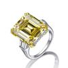 TanciseS925 Sterling Silver Square Ring Synthesized 7A Zircon Luxury Diamond.