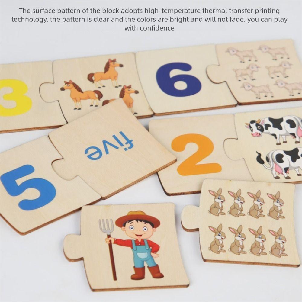 Points Brain Traing Toys Cartoon Animal Number Matching Card Game Number Matching Toys Kids