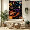 Horror Night Bears Wall Tapestry Aesthetic Wall Hanging Printed Fabric Blanket Decorative Tapestries for Bedroom Living Room Home Decor
