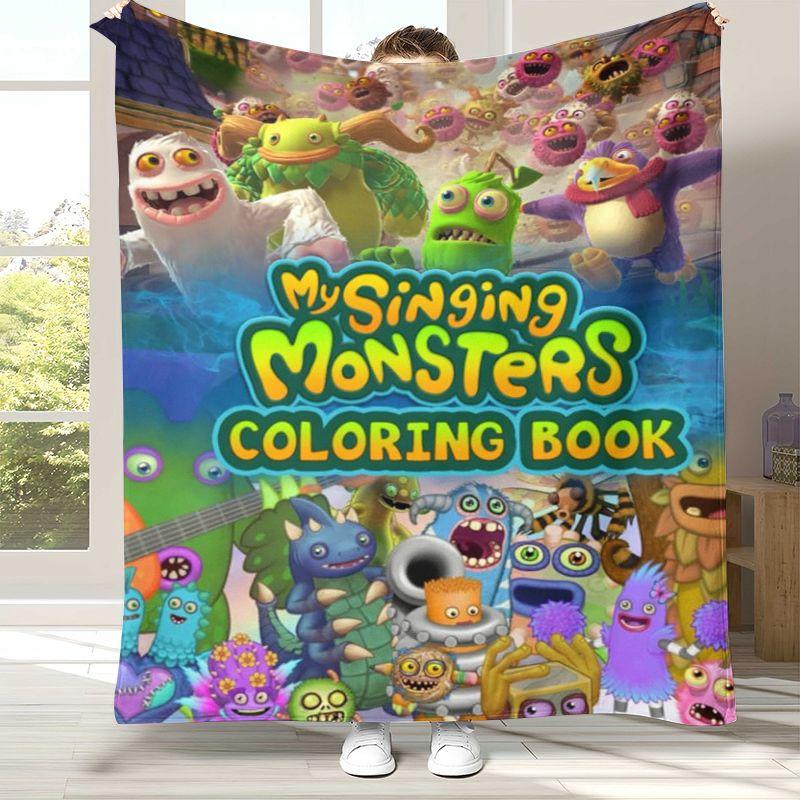 Музыкальная игра My Singing Monsters Фланелевое одеяло, Ультрамягкий теплый плюшевый плед для дома, спальни, кровати, дивана, офиса, кемпинга, пикника