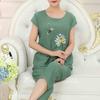 Middle-aged and Elderly Pajamas Women's Summer Suits Summer Tops T-shirts Pants Two-piece Home Clothes