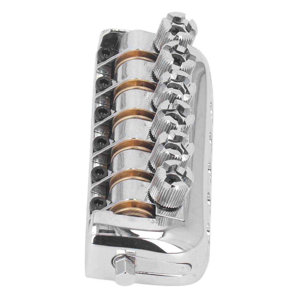 Headless Guitar Bridge Tailpiece 6 String Saddle with Worm Involved String Device Universal Accessories Silver