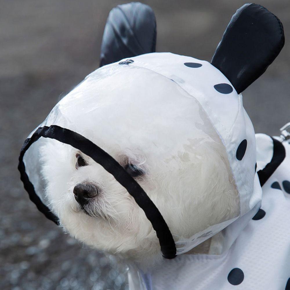 Waterproof Dog Raincoat Adjustable Poncho Cute Rainwear Hood  Teddy