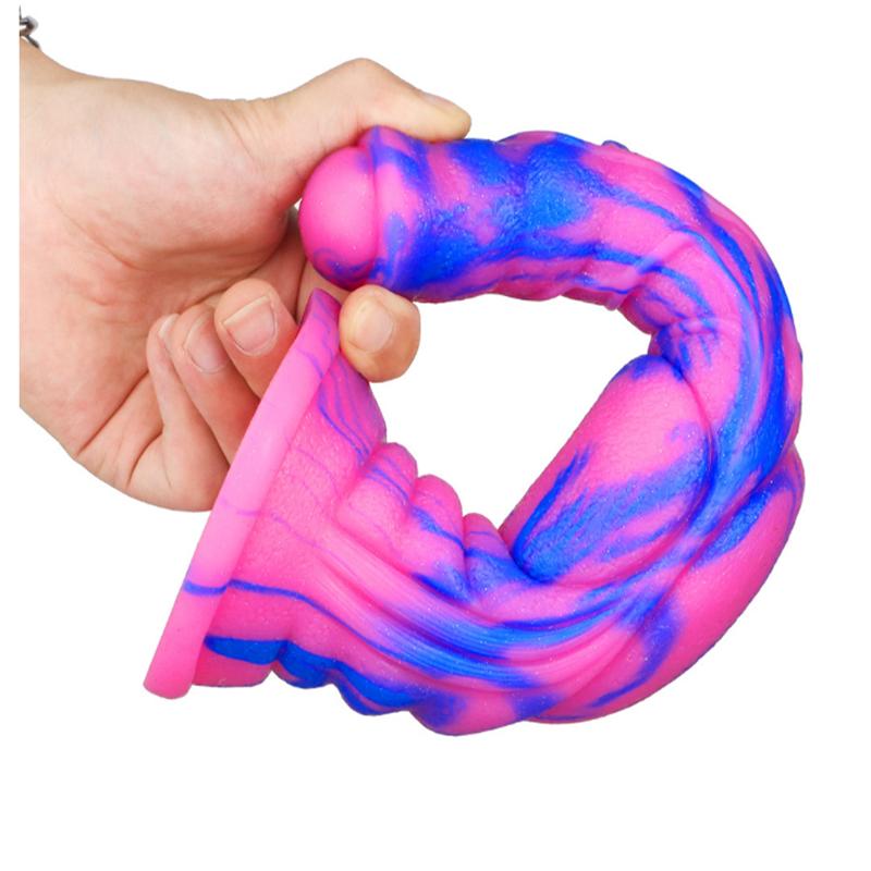 Female Eggless Horse Cock Liquid Silicone Animal Penis Thick and Long Color Simulation Fake Penis Anal Plug Sex Toys