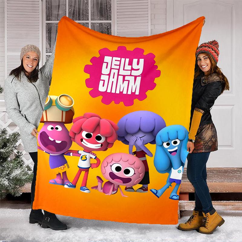 Jelly Jamm Theme Printed Blanket Perfect For Couch Bed Travel Outdoor Use Machine Washable Cozy Durable