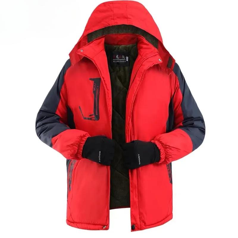 Мужские термальные парки больших размеров зимние куртки водонепроницаемое пальто ветровка куртка толстая защита от холода флисовые пальто Hombre