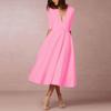 Women's Fashion  Banquet  Mid-sleeve Mid-length Skirt Sexy V-neck Dress