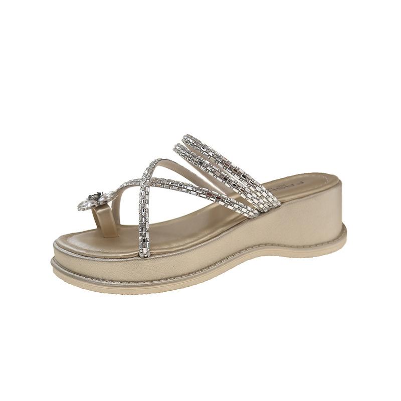 Тапочки с толстым носком, корейская версия новых классных тапочек с толстым носком летом 2025 года, женские модные тапочки с открытым носком