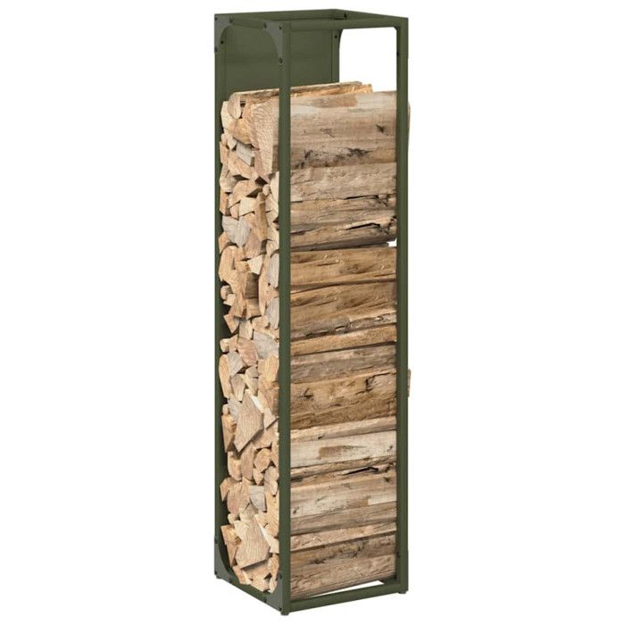 VidaXL Firewood Rack Olive Green 25x25x100 Cm, Fireplace Log Holder, Log Holder, Log Rack 864270