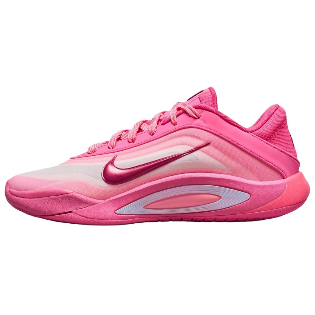 Nike A'One Anti Slip Wear Resistant Low Top Basketball Shoes Unisex Pink