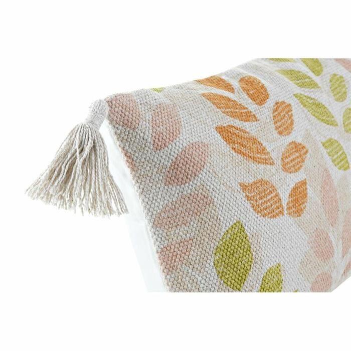 Coussin - Multicolore - 60 x 10 x 30 cm - Fleurs - Beige - Rectangulaire