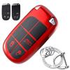 LETINGFAR Key Case for JEEP, Smart Key Case, Key Cover, JEEP Dedicated Design, 3J Key Holder, Etc, Red